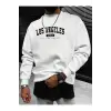 Manfinity Sporsity Letter Graphic Drop Shoulder Sweatshirt Beyaz