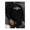 Manfinity Sporsity Letter Graphic Sweatshirt Siyah