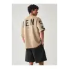 Manfinity UrbanChill Erkek Örme Rahat Baskılı Kısa Kollu Gömlek Ve Şort Takımı