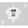 Meditasyon Yapan Kedi Baskılı Oversize Crop Tshirt
