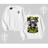 Meowsic Purrfect Kedi Arka Baskılı Biskilet Sweatshirt