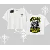 Meowsic Purrfect Kedi Arka Baskılı Oversize Crop Tshirt