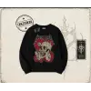 Metallica Kadın Oversize Unisex Bisiklet Yaka Sweatshirt Beyaz