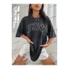 Mıchıgan Baskılı Oversize Kalıp Unisex T-shirt