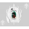 Midnight Petals Kedi Baskılı Biskilet Sweatshirt