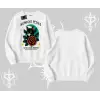 Midnight Petals Kedi Baskılı Biskilet Sweatshirt