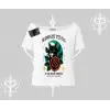 Midnight Petals Kedi Baskılı Kayık Yaka Tshirt