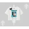 Missing Cat Baskılı Oversize Crop Tshirt