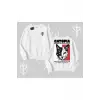 Modern Kedi Temalı Arka Baskılı Biskilet Sweatshirt