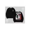 Modern Kedi Temalı Arka Baskılı Biskilet Sweatshirt