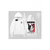 Modern Kedi Temalı Arka Baskılı Kapşonlu Sweatshirt
