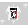 Modern Kedi Temalı Arka Baskılı Kayık Yaka Tshirt