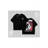 Modern Kedi Temalı Arka Baskılı Oversize Tshirt