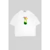 Mojito Baskılı Beyaz Oversize Unisex