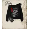 Naruto Anime Baskılı Kadın Kayık Yaka Sweatshirt