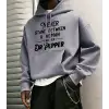 Never Stand Between A Woman Desenli Erkek Basic Kapüşonlu Üst Günlük 14 Renk Sweatshirt Polar