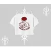 Not Lazy Saving My Spirit Kedi Baskılı Oversize Crop Tshirt