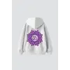 Om Baskılı Unisex Oversize Beyaz