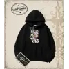 One Piece Anime Karakterleri  Oversize Unisex Kapşonlu Sweatshirt Beyaz
