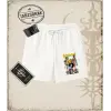 One Piece Anime Karakterleri  Unisex Şort Beyaz