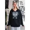 Örümcek Ağ Desire Sweatshirt Fermuarlı Hırka Siyah