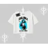 Oversize Crop Tshirt Anime Cyberpunk Kız Baskılı