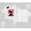 Oversize Crop Tshirt Anime Girlfriend Kırmızı