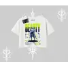 Oversize Crop Tshirt Anime Unity Neon Detaylı Grafik Baskılı