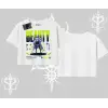 Oversize Crop Tshirt Anime Unity Neon Detaylı Grafik Baskılı
