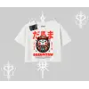 Oversize Crop Tshirt Daruma Kedi Anime Baskılı