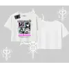 Oversize Crop Tshirt Fearless Soul Anime Kolaj Baskılı