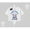 Oversize Crop Tshirt Foodie Panda Tatlı ve Sevimli Panda Baskılı