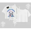 Oversize Crop Tshirt Foodie Panda Tatlı ve Sevimli Panda Baskılı