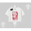 Oversize Crop Tshirt Madness Unleashed Anime Girl Baskılı