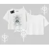 Oversize Crop Tshirt Noodle Theory Hand Drawn Concept