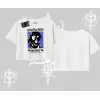 Oversize Crop Tshirt Oversize Anime Kız Baskılı
