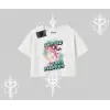 Oversize Crop Tshirt Oversize  Anime Kız Desenli Japon Stil