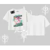 Oversize Crop Tshirt Oversize  Anime Kız Desenli Japon Stil