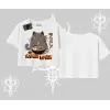 Oversize Crop Tshirt Ramen Lover Kedi Anime Baskılı