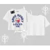 Oversize Crop Tshirt Sevimli Tavşan Some Bunny Loves Me Baskılı