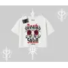 Oversize Crop Tshirt Skull & Roses Vintage West Coast Rebellion