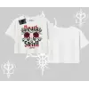Oversize Crop Tshirt Skull & Roses Vintage West Coast Rebellion
