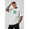 Oversize Not Today Baskılı Beyaz Tshirt NRAGE26
