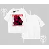 Oversize Tshirt Anime Waifu Kırmızı Grafik Desenli