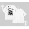 Oversize Tshirt Caffeine Cat Kahve Temalı Kedi Baskılı
