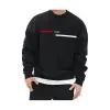 PARİS Oversize Bisiklet Yaka Pamuklu Sweatshirt Siyah
