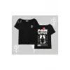 Paw Sitive Kedi Arka Baskılı Kayık Yaka Tshirt