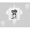 Paw Sitive Kedi Arka Baskılı Oversize Crop Tshirt