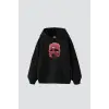 Pink Mask Baskılı Oversize Unisex Premium Siyah
