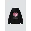 Pink Moon Baskılı Oversize Unisex Siyah
